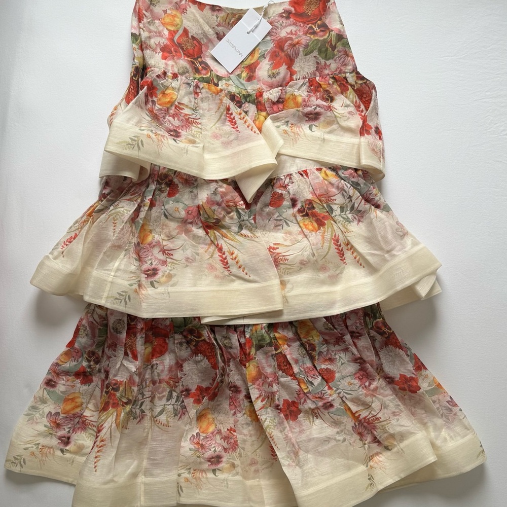 ZIMMERMANN Tiered floral-print linen and silk-blend gauze midi skirt - Picture 4 of 8